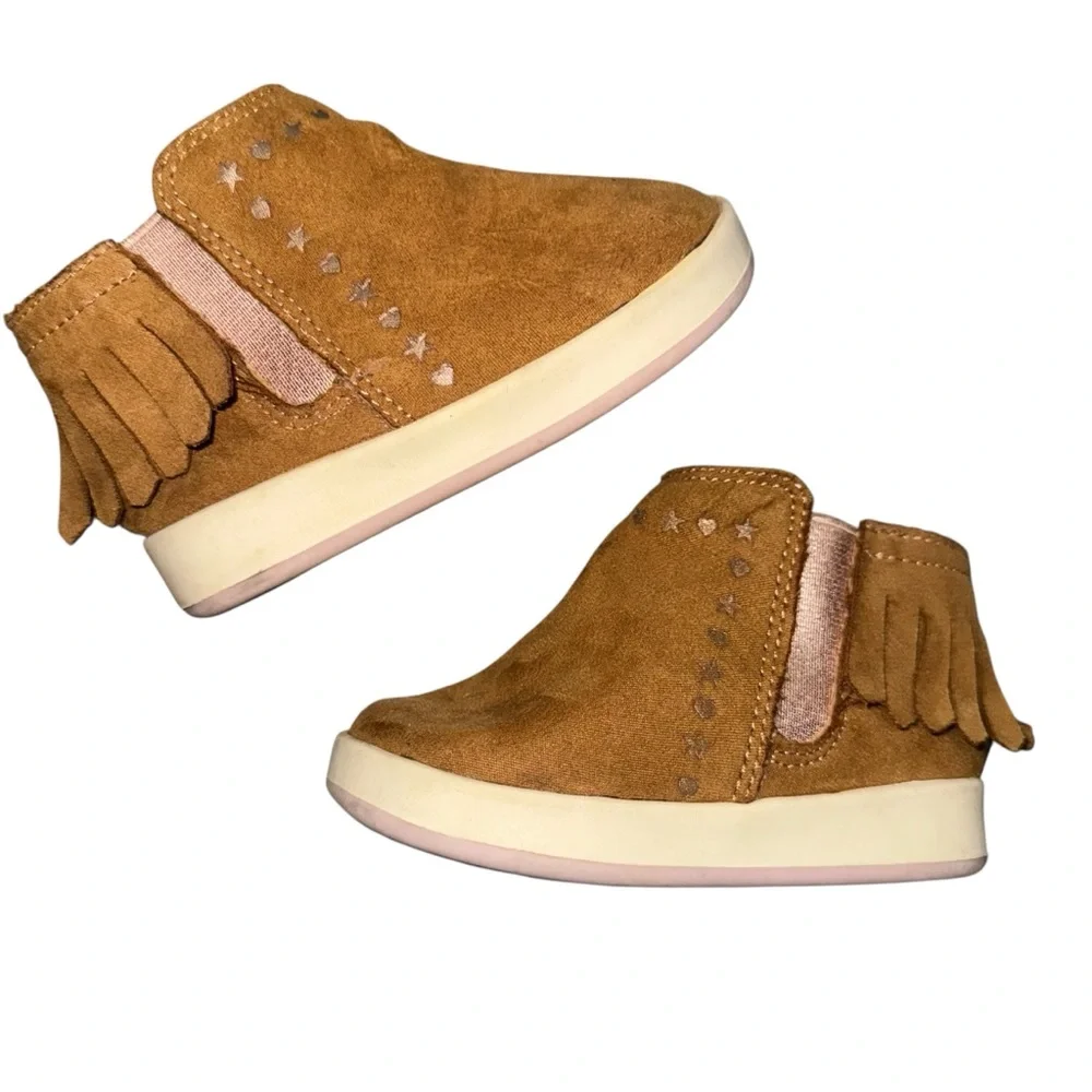 Wonder Nation Tan Moccasins with Fringe